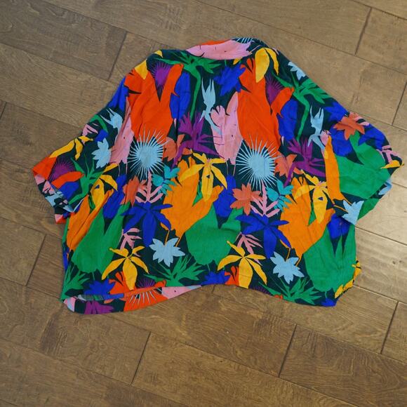 Lucy and Yak Top Womens 2XL‎ Button up in Paradisia Print - Picture 3 of 5